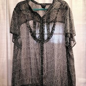 *SOLD* Torrid Leopard Print Blouse Sz 4